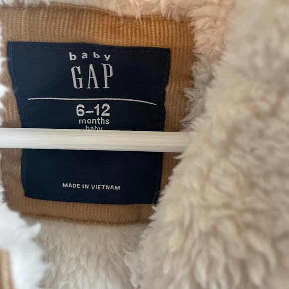 babyGap Tan Corduroy Sherpa Snowsuit • 6-12 m Cozycore Winter Retro - Picture 3 of 6